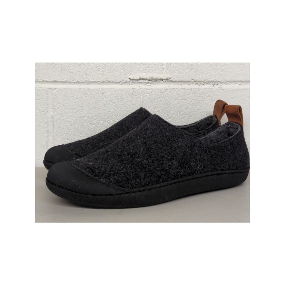 new mens Huckberry Greys Wool Outdoor Slipper sz8 black charcoal slip on
